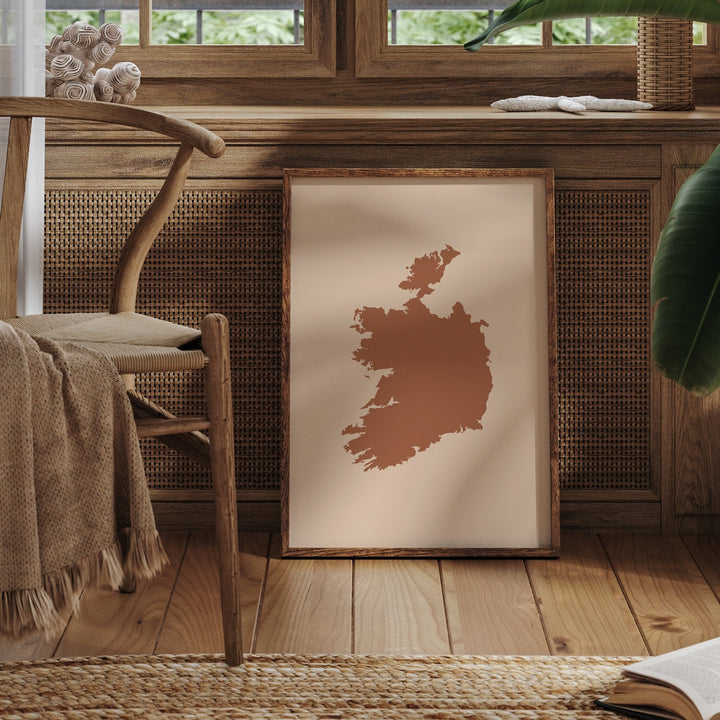 Republic of Ireland Map Boho Wall Art Print Mid Century Travel Poster