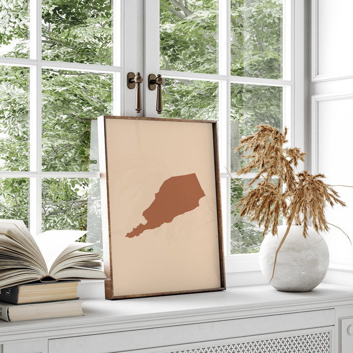 South Yemen Map Boho Wall Art Print Mid Century Travel Poster