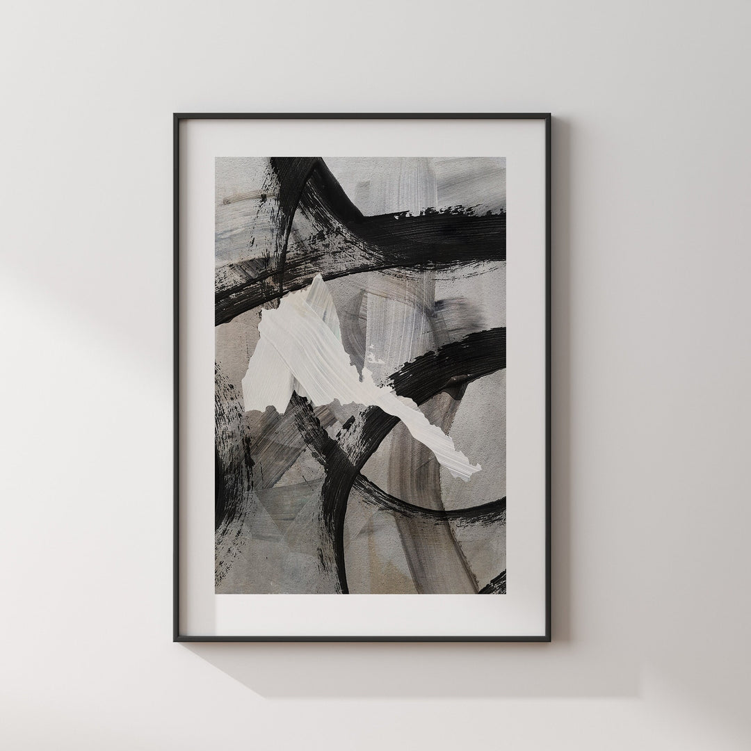 Eritrea Map | Black & Grey Abstract Painting Map of Eritrea Wall Art Print | Traval Poster