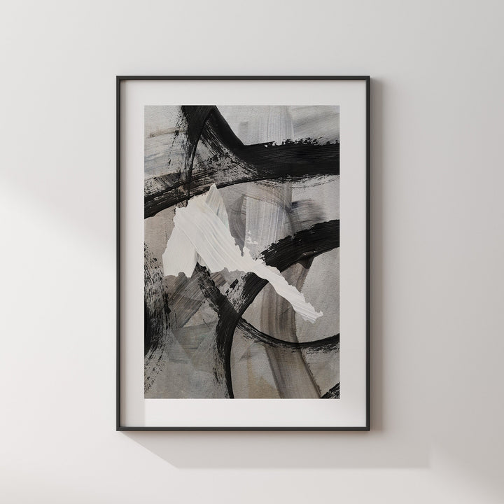 Eritrea Map | Black & Grey Abstract Painting Map of Eritrea Wall Art Print | Traval Poster