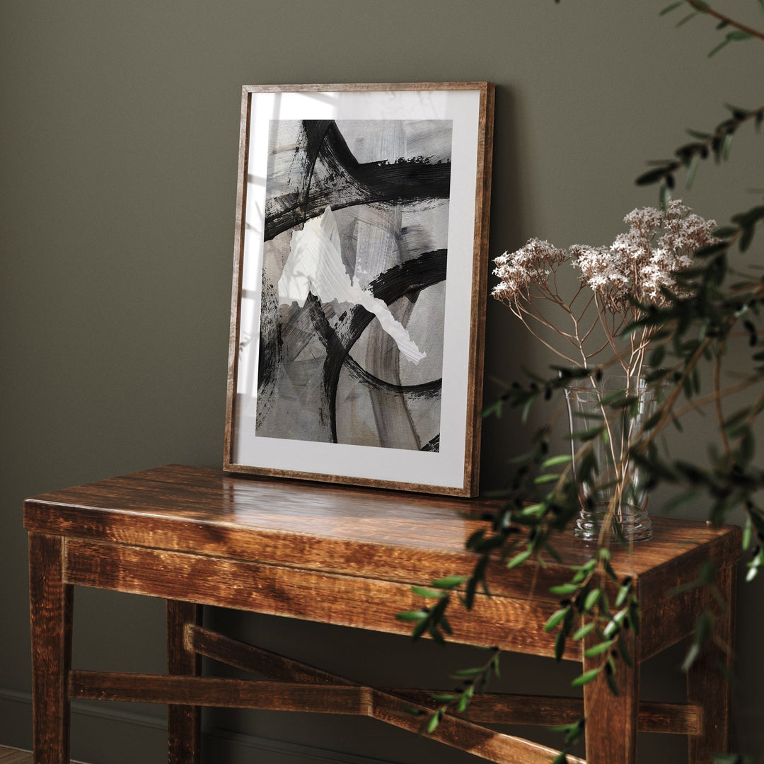 Eritrea Map | Black & Grey Abstract Painting Map of Eritrea Wall Art Print | Traval Poster