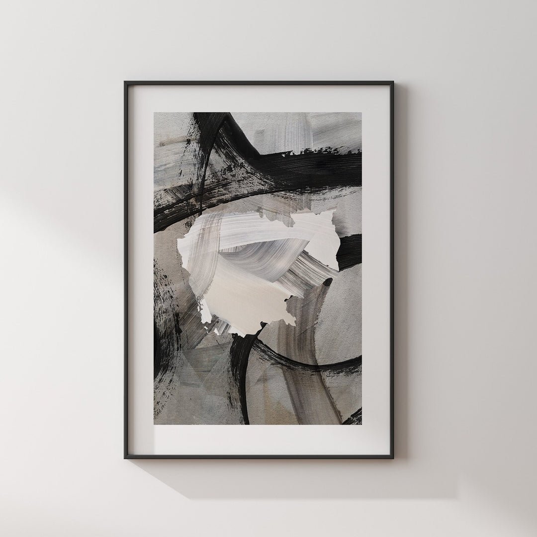 Cambodia Map | Black & Grey Abstract Painting Map of Cambodia Wall Art Print | Cambodia Traval Poster