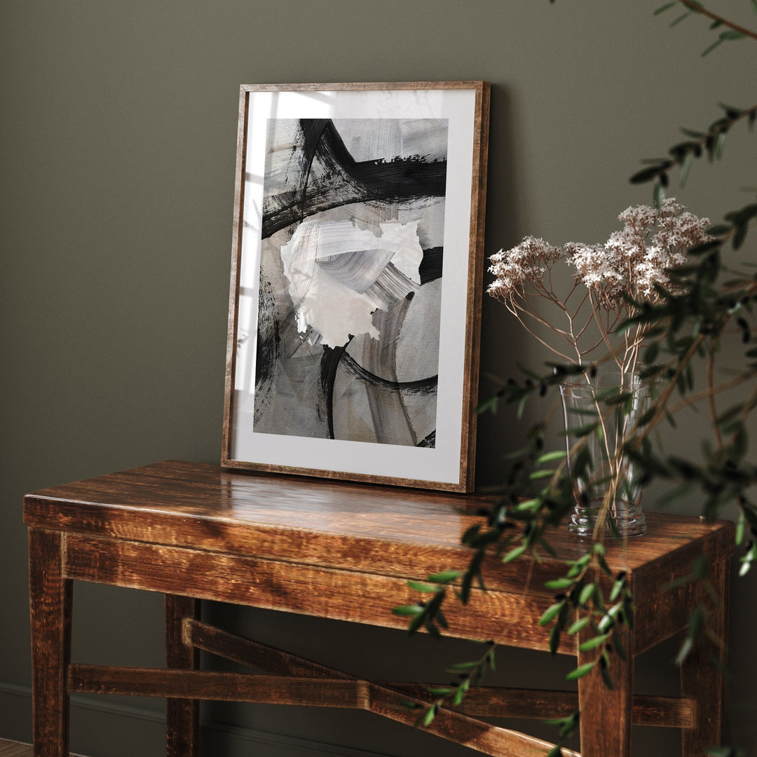 Cambodia Map | Black & Grey Abstract Painting Map of Cambodia Wall Art Print | Cambodia Traval Poster