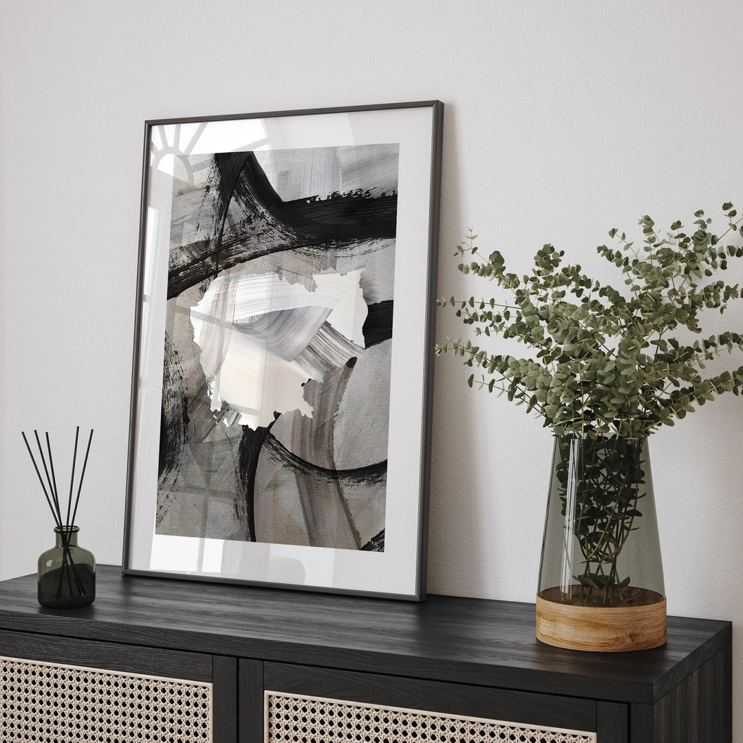 Cambodia Map | Black & Grey Abstract Painting Map of Cambodia Wall Art Print | Cambodia Traval Poster