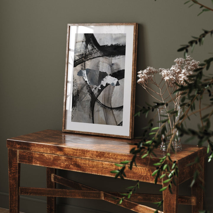 Jamaica Map | Black & Grey Abstract Painting Map of Jamaica Wall Art Print | Jamaica Traval Poster