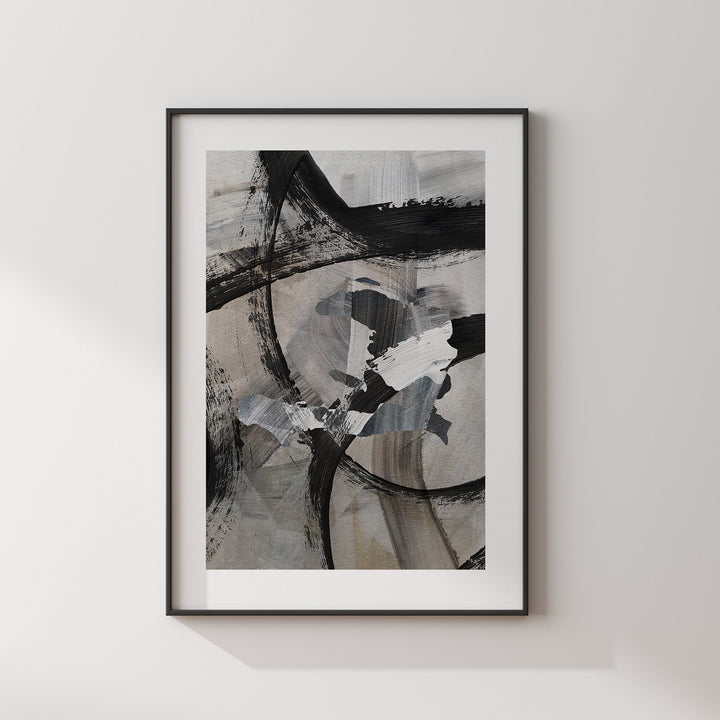 Haiti Map | Black & Grey Abstract Painting Map of Haiti Wall Art Print | Haiti Traval Poster