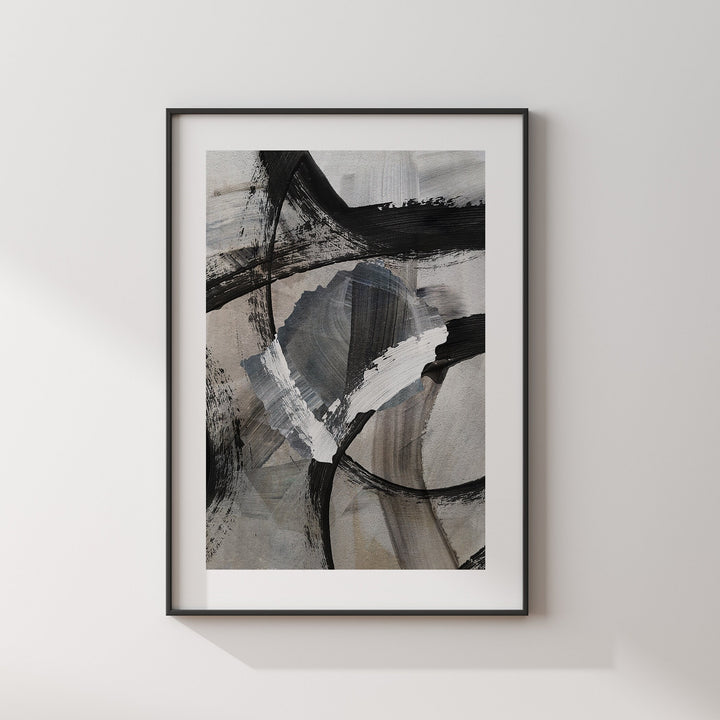 Lesotho Map | Black & Grey Abstract Painting Map of Lesotho Wall Art Print | Lesotho Traval Poster