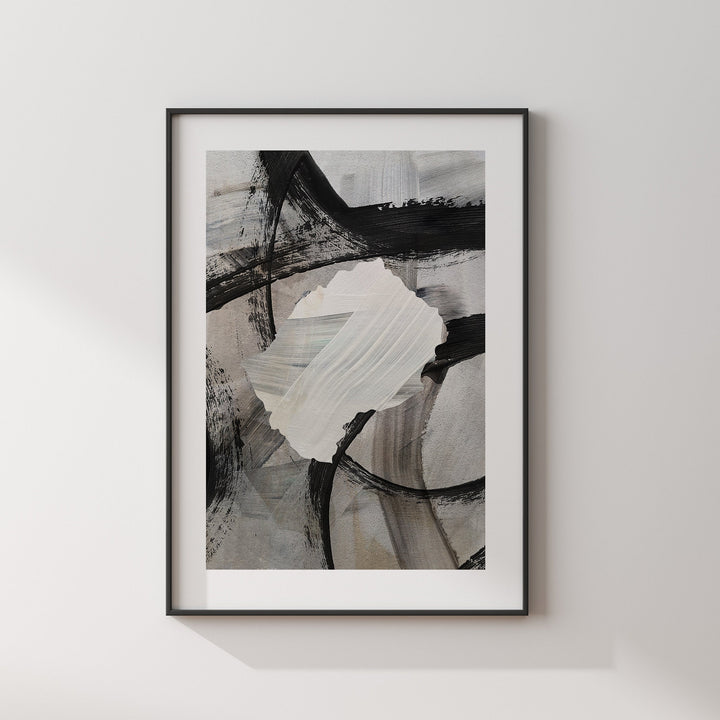 Lesotho Map | Black & Grey Abstract Painting Map of Lesotho Wall Art Print | Lesotho Traval Poster