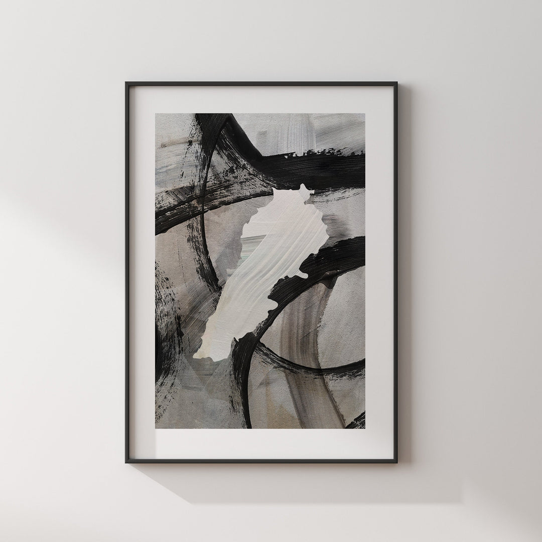 Lebanon Map | Black & Grey Abstract Painting Map of Lebanon Wall Art Print | Lebanon Traval Poster