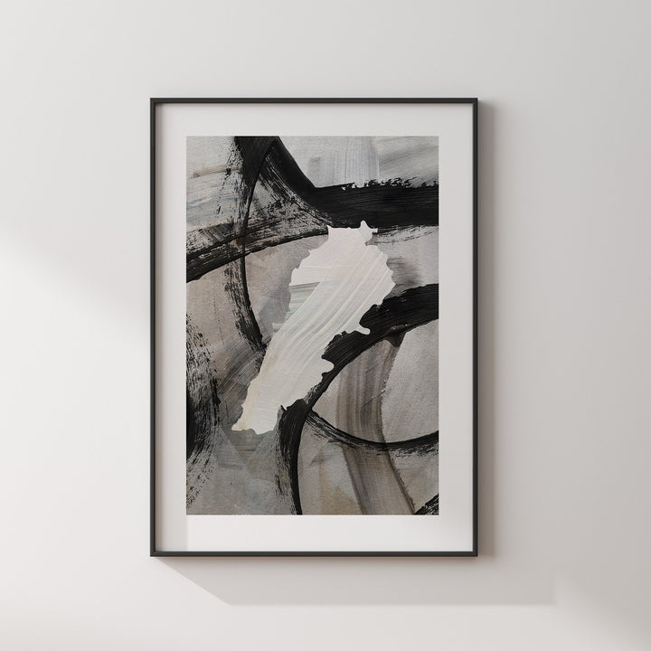 Lebanon Map | Black & Grey Abstract Painting Map of Lebanon Wall Art Print | Lebanon Traval Poster