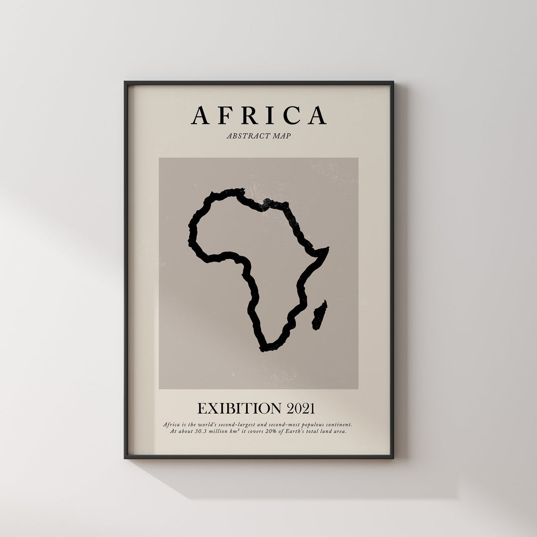 Africa Map Vintage Abstract Wall Art Print Picasso + Matisse Inspired Travel Poster