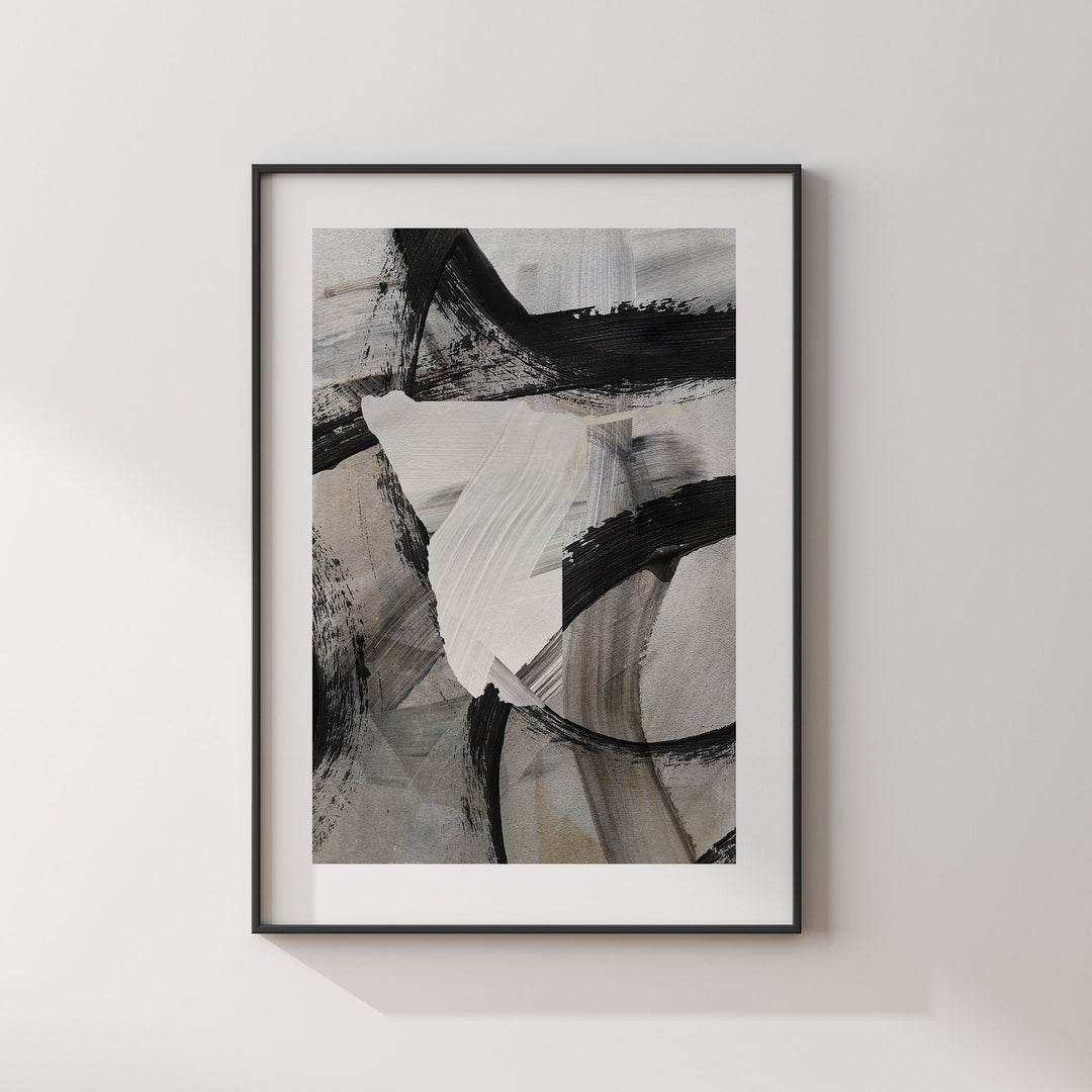 Namibia Map | Black & Grey Abstract Painting Map of Namibia Wall Art Print | Namibia Traval Poster