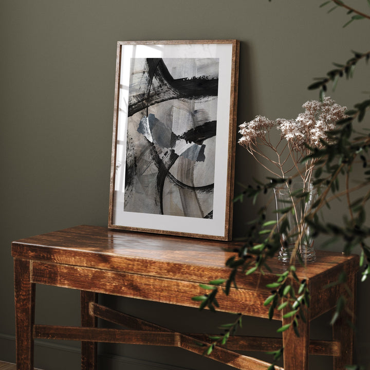 Nepal Map | Black & Grey Abstract Painting Map of Nepal Wall Art Print | Nepal Traval Poster