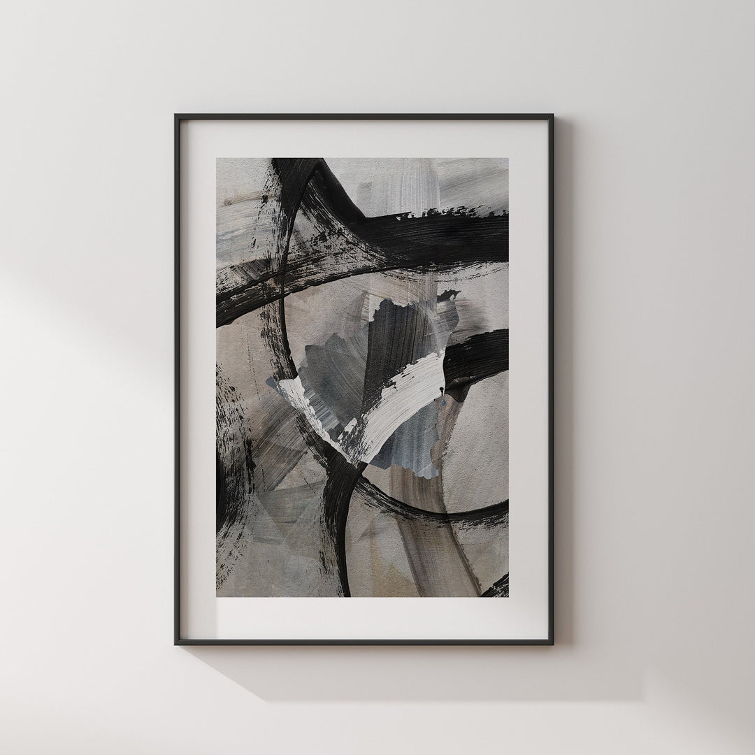Nicaragua Map | Black & Grey Abstract Painting Map of Nicaragua Wall Art Print | Nicaragua Traval Poster