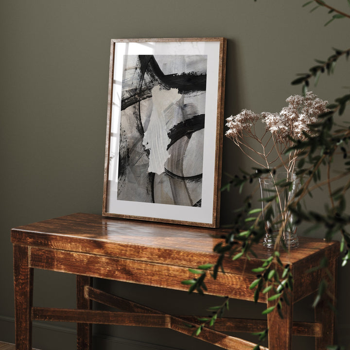 Portugal Map | Black & Grey Abstract Painting Map of Portugal Wall Art Print | Portugal Traval Poster