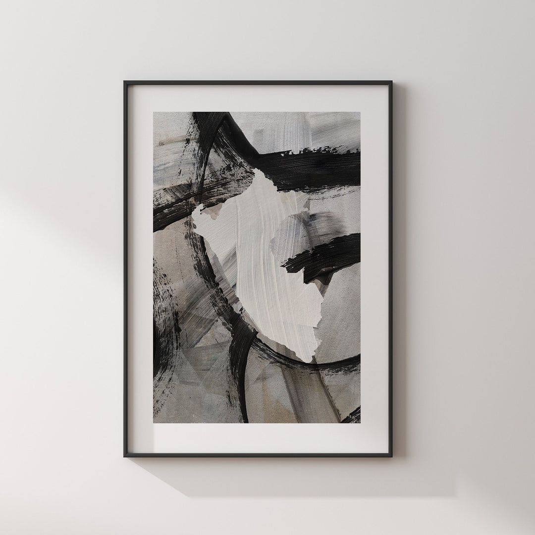 Peru Map | Black & Grey Abstract Painting Map of Peru Wall Art Print | Peru Traval Poster