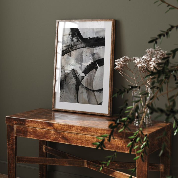 Papua New Guinea Map | Black & Grey Abstract Painting Map of Papua New Guinea Wall Art Print | Papua New Guinea Traval Poster