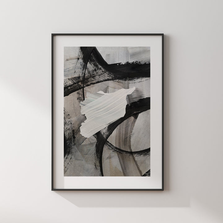 Syria Map | Black & Grey Abstract Painting Map of Syria Wall Art Print | Syria Traval Poster