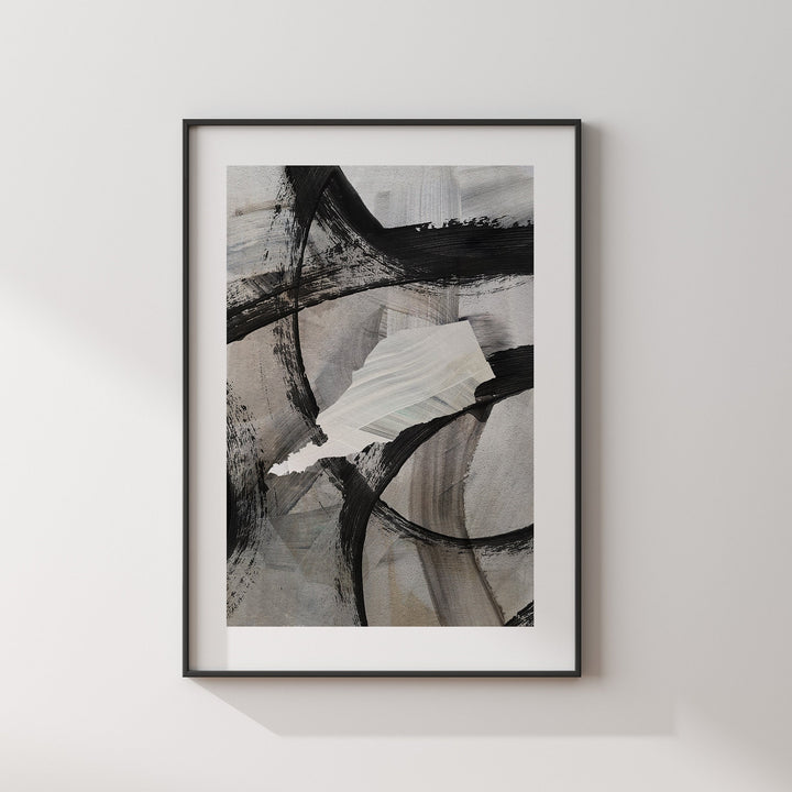 South Yemen Map | Black & Grey Abstract Painting Map of South Yemen Wall Art Print | South Yemen Traval Poster