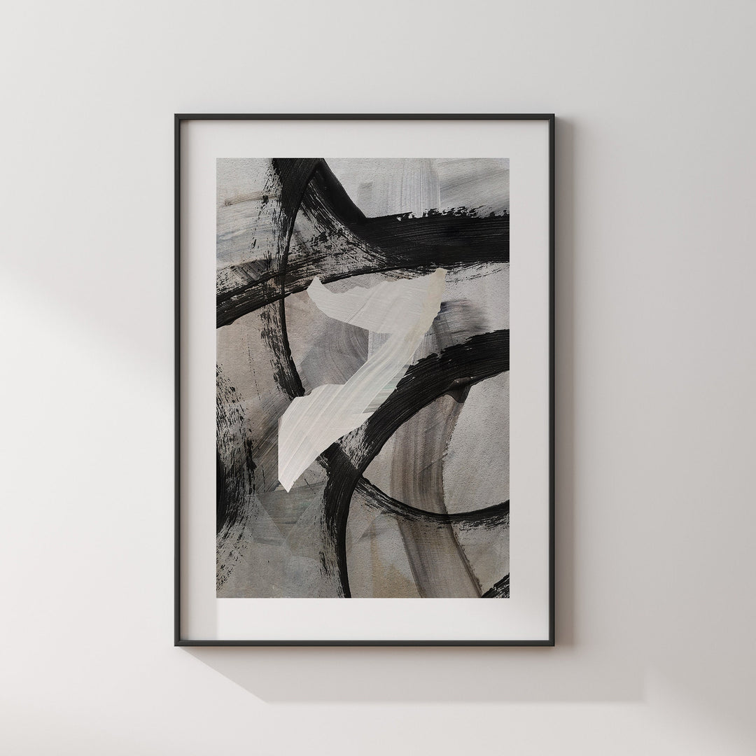 Somalia Map | Black & Grey Abstract Painting Map of Somalia Wall Art Print | Somalia Traval Poster