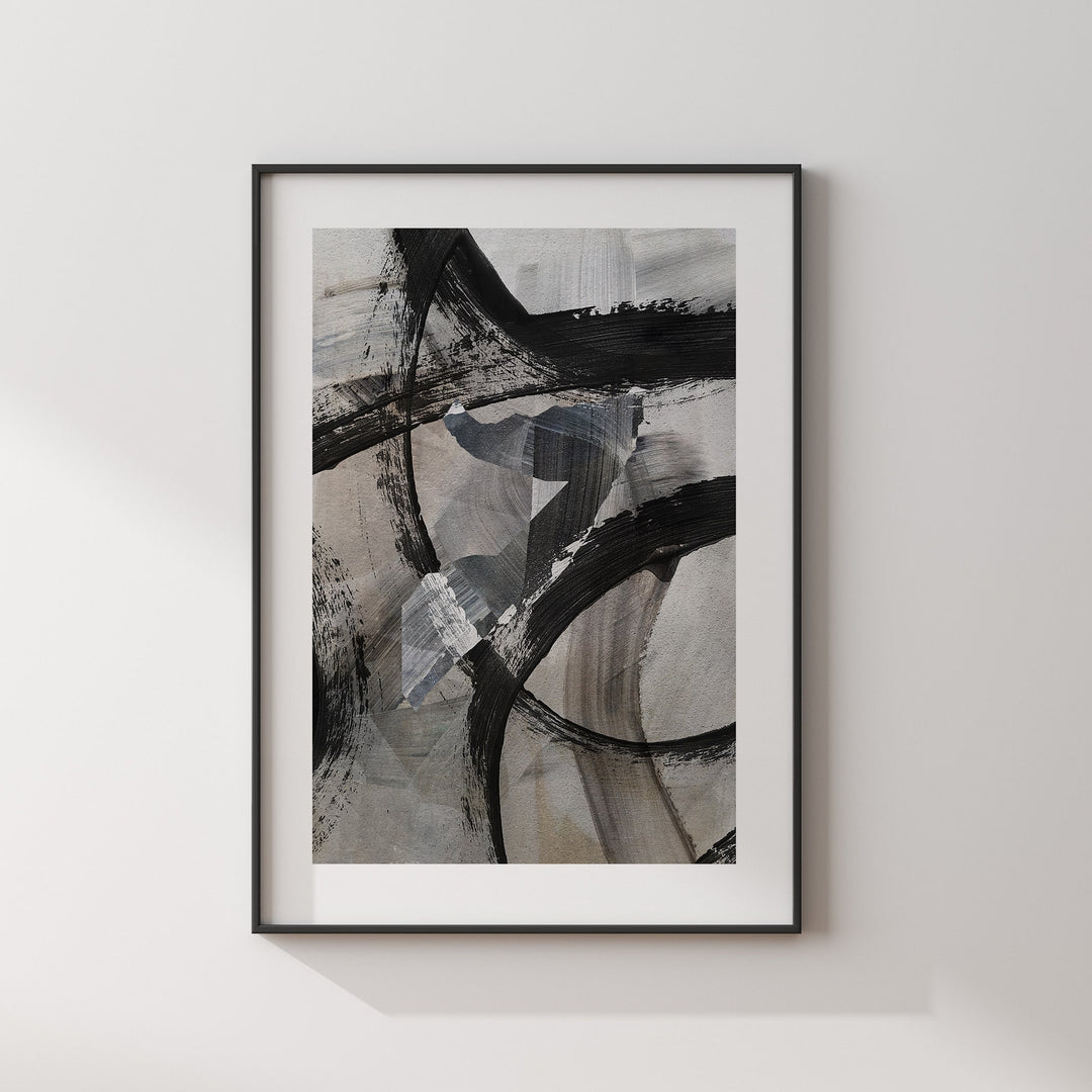Somalia Map | Black & Grey Abstract Painting Map of Somalia Wall Art Print | Somalia Traval Poster