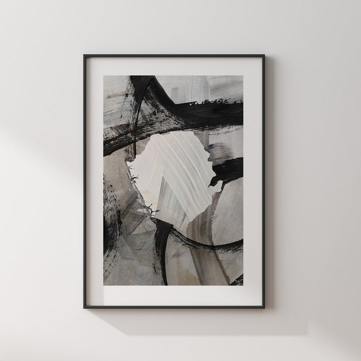 Sierra Leone Map | Black & Grey Abstract Painting Map of Sierra Leone Wall Art Print | Sierra Leone Traval Poster