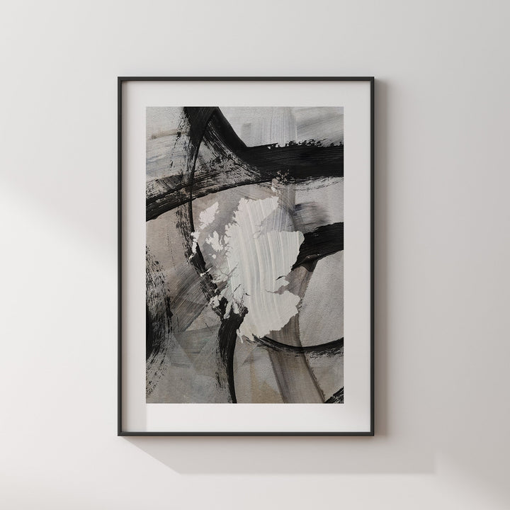 Scotland Map | Black & Grey Abstract Painting Map of Scotland Wall Art Print | Scotland Traval Poster