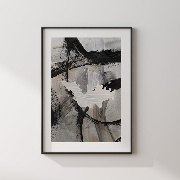 Saint Barthelemy Map | Black Grey Abstract Painting Map of Saint Barthelemy Wall Art Print | Saint Barthelemy Traval Poster