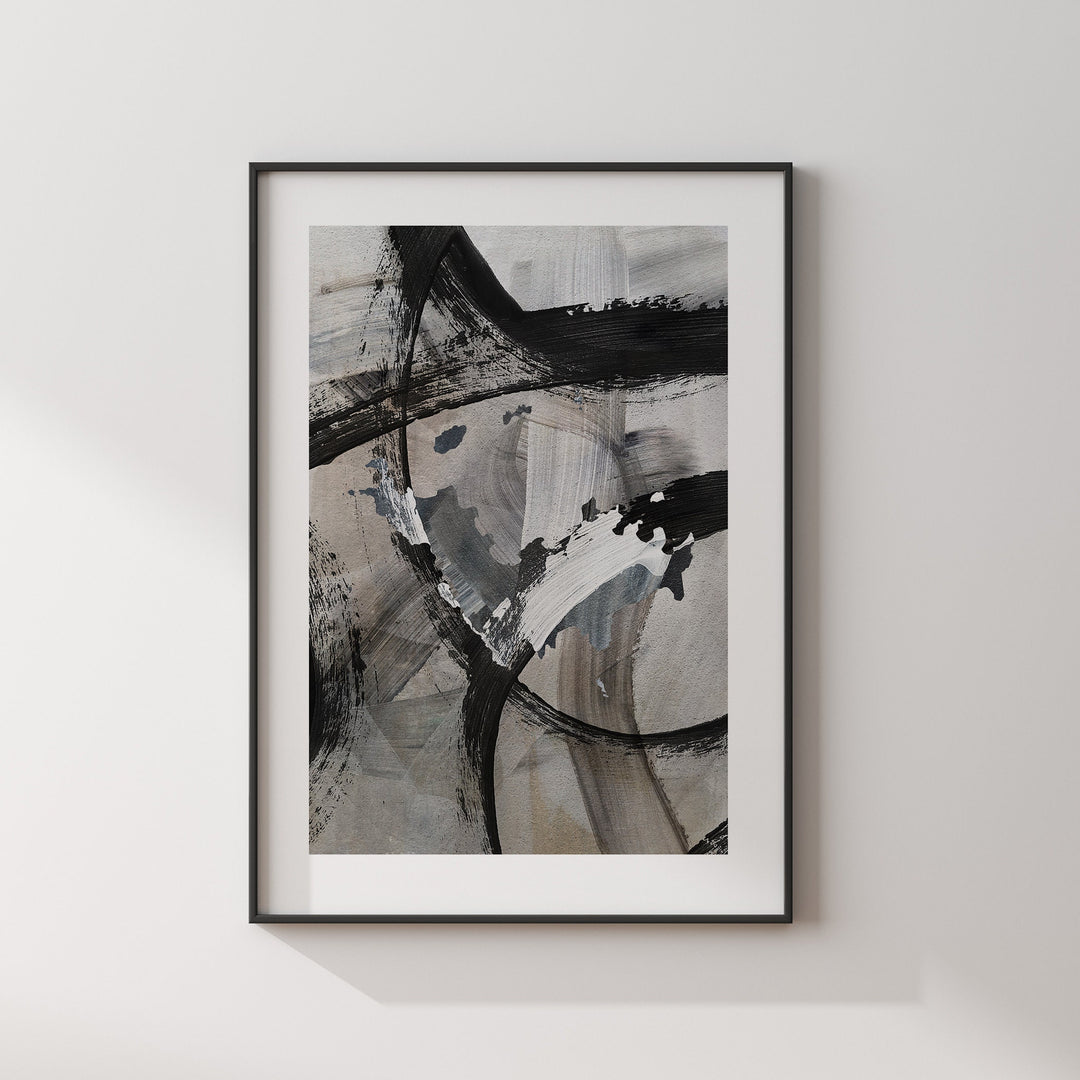 Saint Barthelemy Map | Black Grey Abstract Painting Map of Saint Barthelemy Wall Art Print | Saint Barthelemy Traval Poster