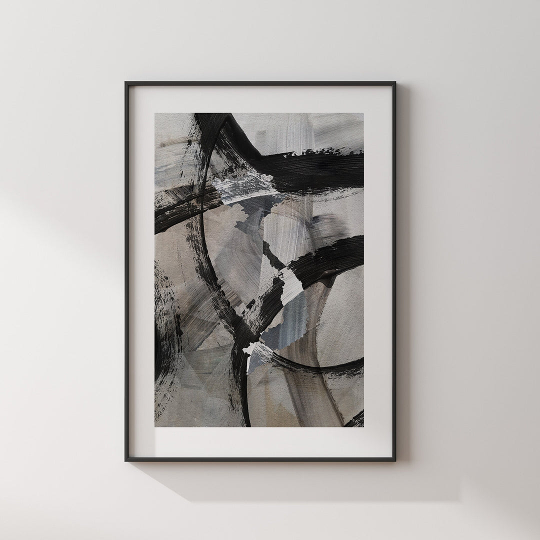 Vietnam Map | Black Grey Abstract Painting Map of Vietnam Wall Art Print | Vietnam Traval Poster