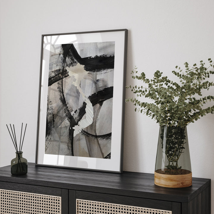 Vietnam Map | Black Grey Abstract Painting Map of Vietnam Wall Art Print | Vietnam Traval Poster