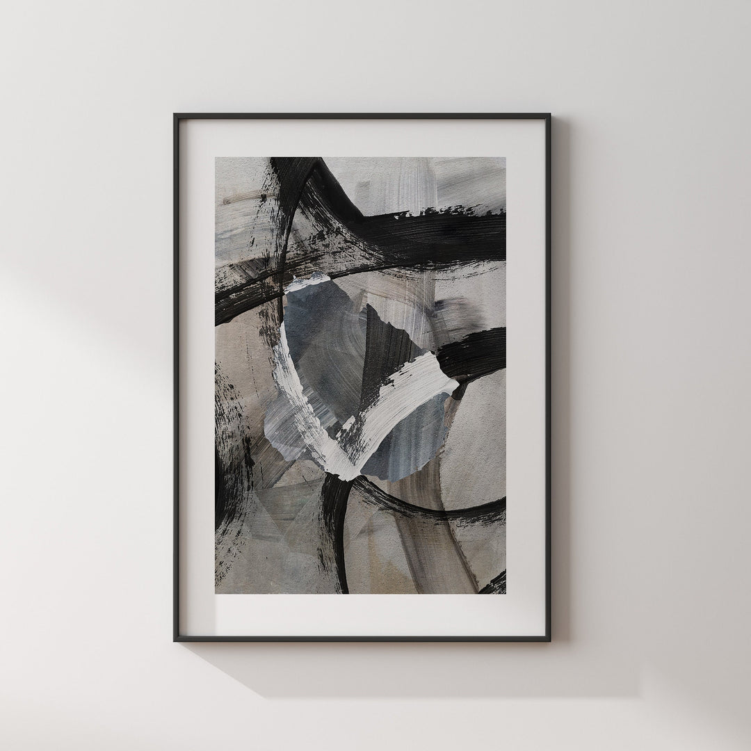 Uruguay Map | Black Grey Abstract Painting Map of Uruguay Wall Art Print | Uruguay Traval Poster