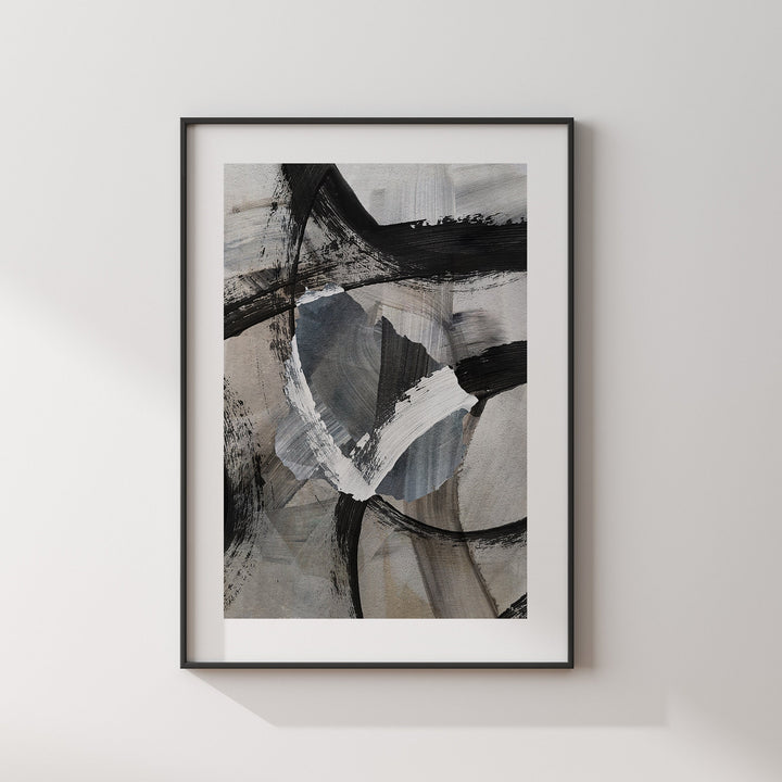 Uruguay Map | Black Grey Abstract Painting Map of Uruguay Wall Art Print | Uruguay Traval Poster