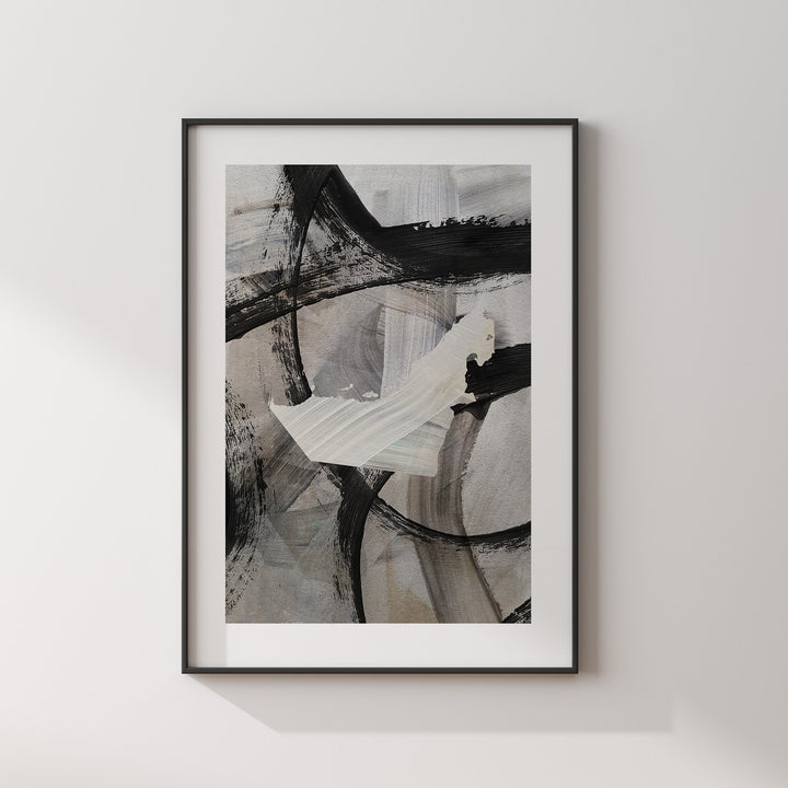 United Arab Emirates Map | Black & Grey Abstract Painting Map of UAE Wall Art Print | United Arab Emirates Traval Poster