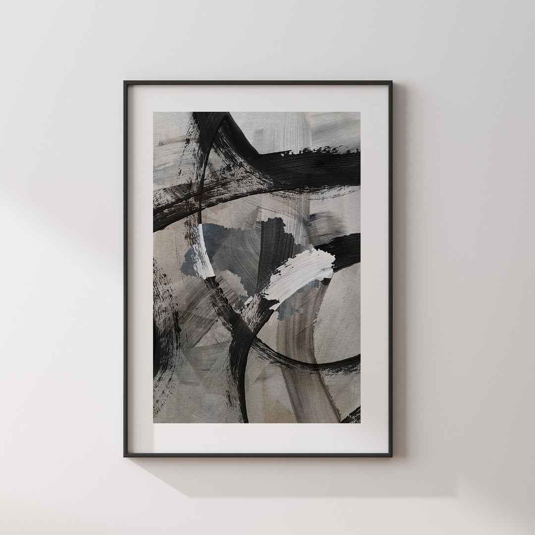 Ukraine Map | Black & Grey Abstract Painting Map of Ukraine Wall Art Print | United Arab Emirates Traval Poster