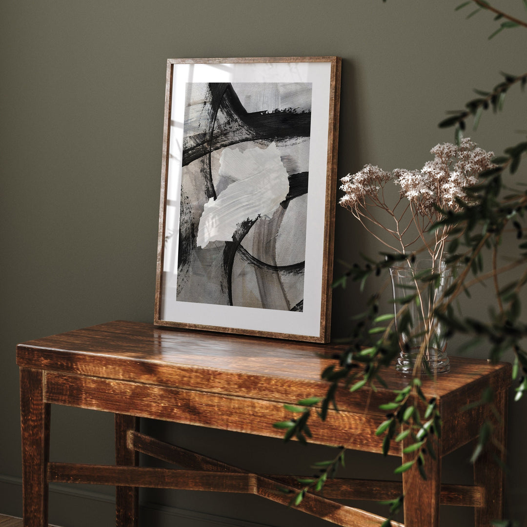 Uganda Map | Black & Grey Abstract Painting Map of Uganda Wall Art Print | Uganda Traval Poster