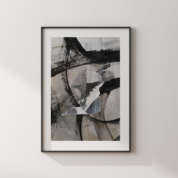 Trinidad and Tobago Map | Black & Grey Abstract Painting Map of Trinidad and Tobago Wall Art Print | Trinidad and Tobago Traval Poster
