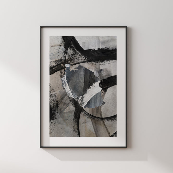 Tanzania Map | Black & Grey Abstract Painting Map of Tanzania Wall Art Print | Tanzania Traval Poster