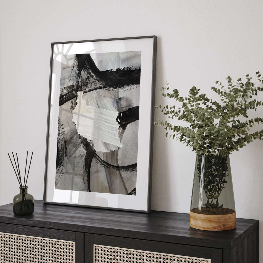 Tanzania Map | Black & Grey Abstract Painting Map of Tanzania Wall Art Print | Tanzania Traval Poster