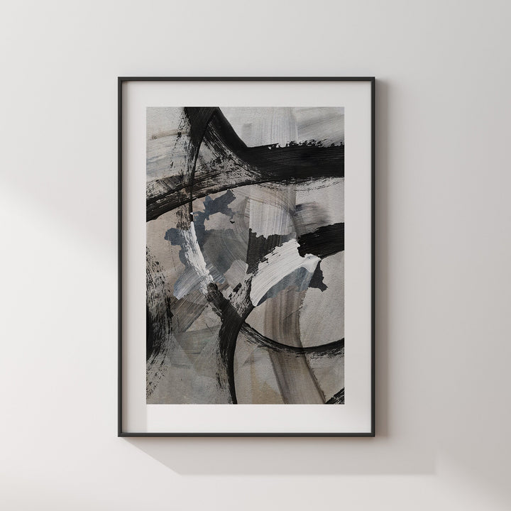 Tajikistan Map | Black & Grey Abstract Painting Map of Tajikistan Wall Art Print | Tajikistan Traval Poster