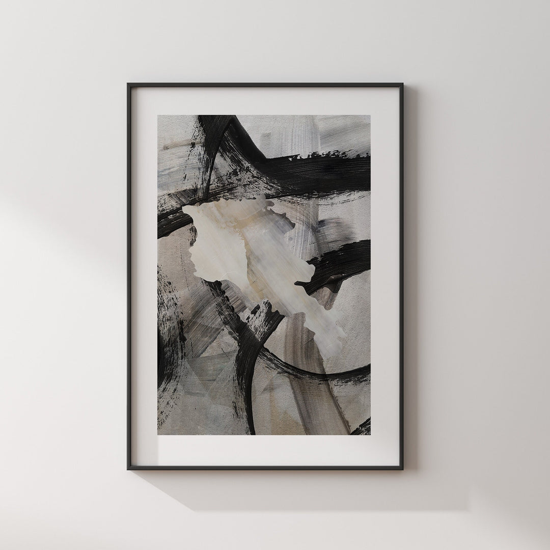 Armenia Map | Black & Grey Abstract Painting Map of Armenia Wall Art Print | Armenia Traval Poster