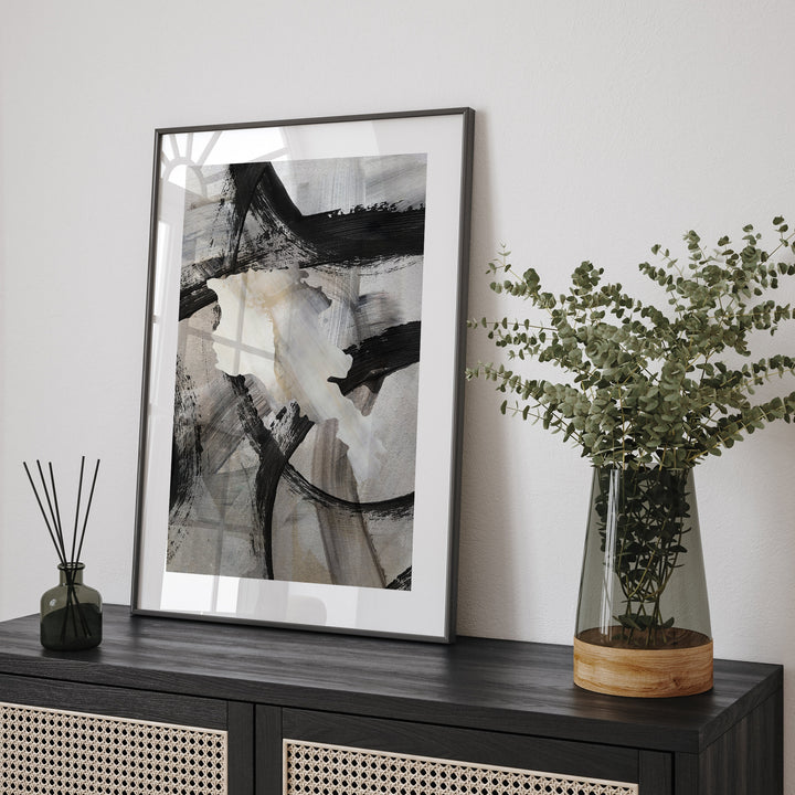 Armenia Map | Black & Grey Abstract Painting Map of Armenia Wall Art Print | Armenia Traval Poster