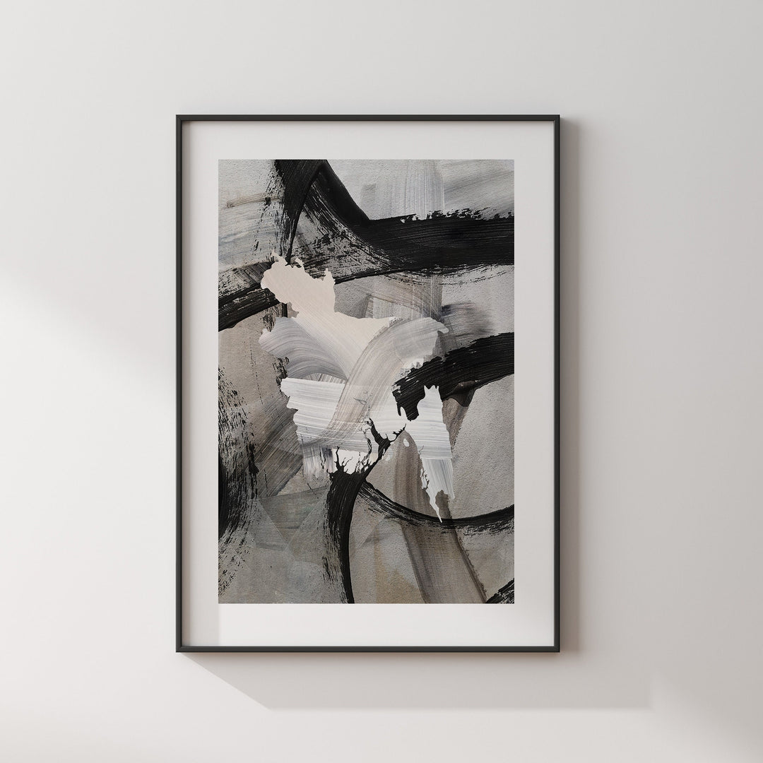 Bangladesh Map | Black & Grey Abstract Painting Map of Bangladesh Wall Art Print | Bangladesh Traval Poster