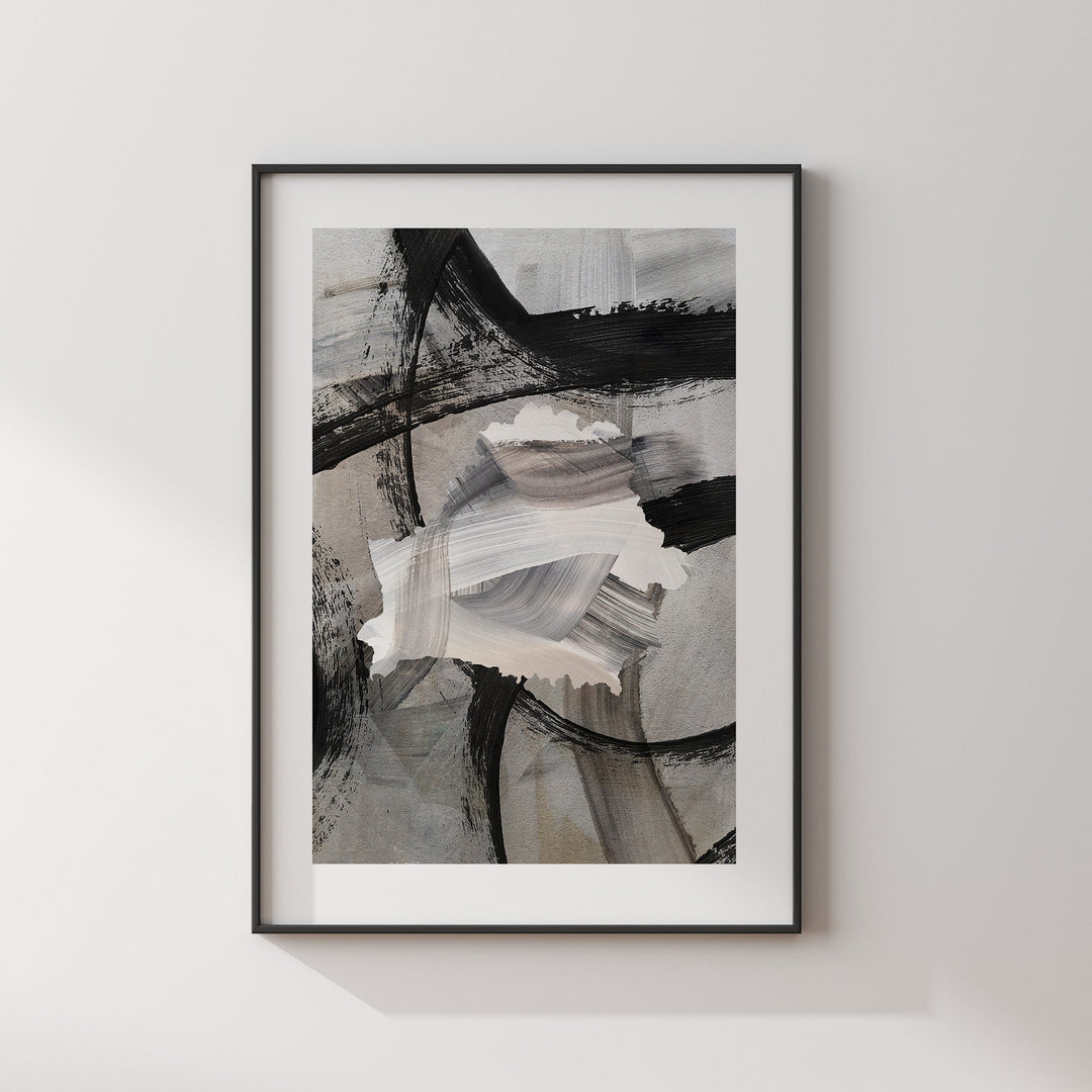 Belarus Map | Black & Grey Abstract Painting Map of Belarus Wall Art Print | Belarus Traval Poster