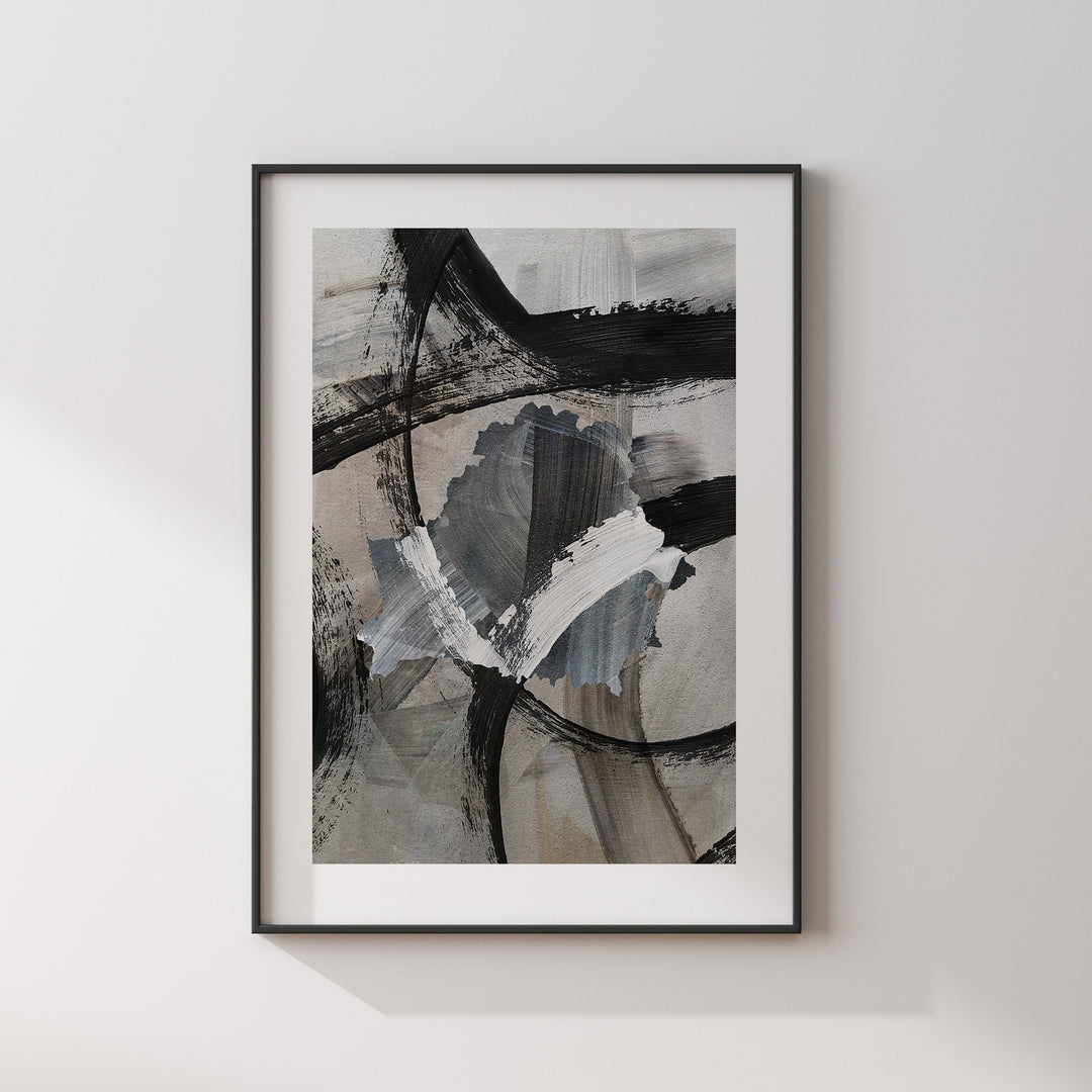 Belarus Map | Black & Grey Abstract Painting Map of Belarus Wall Art Print | Belarus Traval Poster
