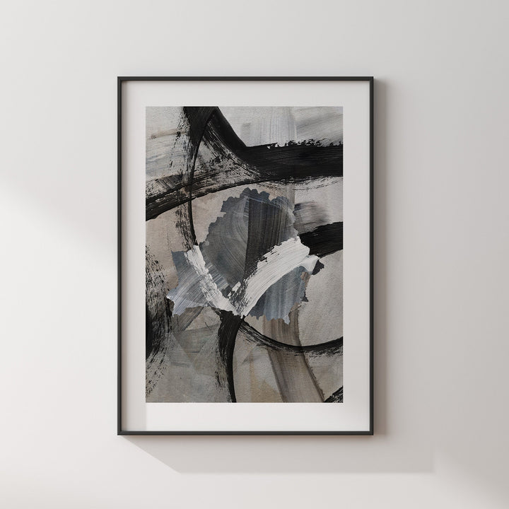 Belarus Map | Black & Grey Abstract Painting Map of Belarus Wall Art Print | Belarus Traval Poster