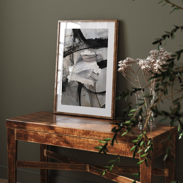 Belarus Map | Black & Grey Abstract Painting Map of Belarus Wall Art Print | Belarus Traval Poster