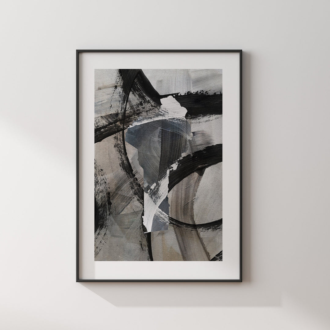 Benin Map | Black & Grey Abstract Painting Map of Benin Wall Art Print | Benin Traval Poster