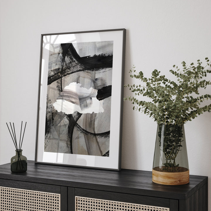 Bhutan Map | Black & Grey Abstract Painting Map of Bhutan Wall Art Print | Bhutan Traval Poster