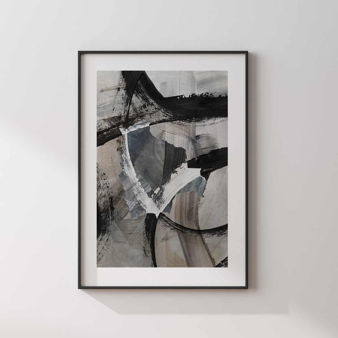 Bolivia Map | Black & Grey Abstract Painting Map of Bolivia Wall Art Print | Bolivia Traval Poster